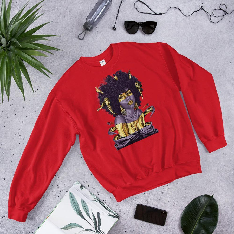 Cosmic Kink - Crew Neck Sweatshirt - In Black & Red - Effing Queen