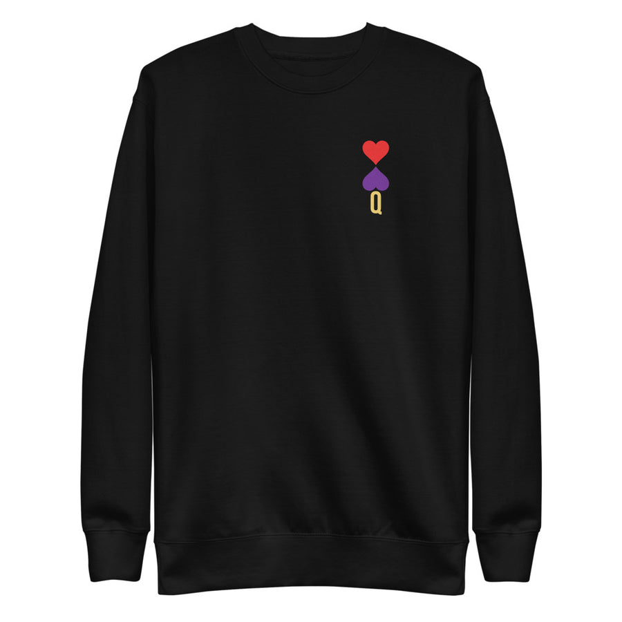 Hearts- Crew Neck Sweatshirt in Black