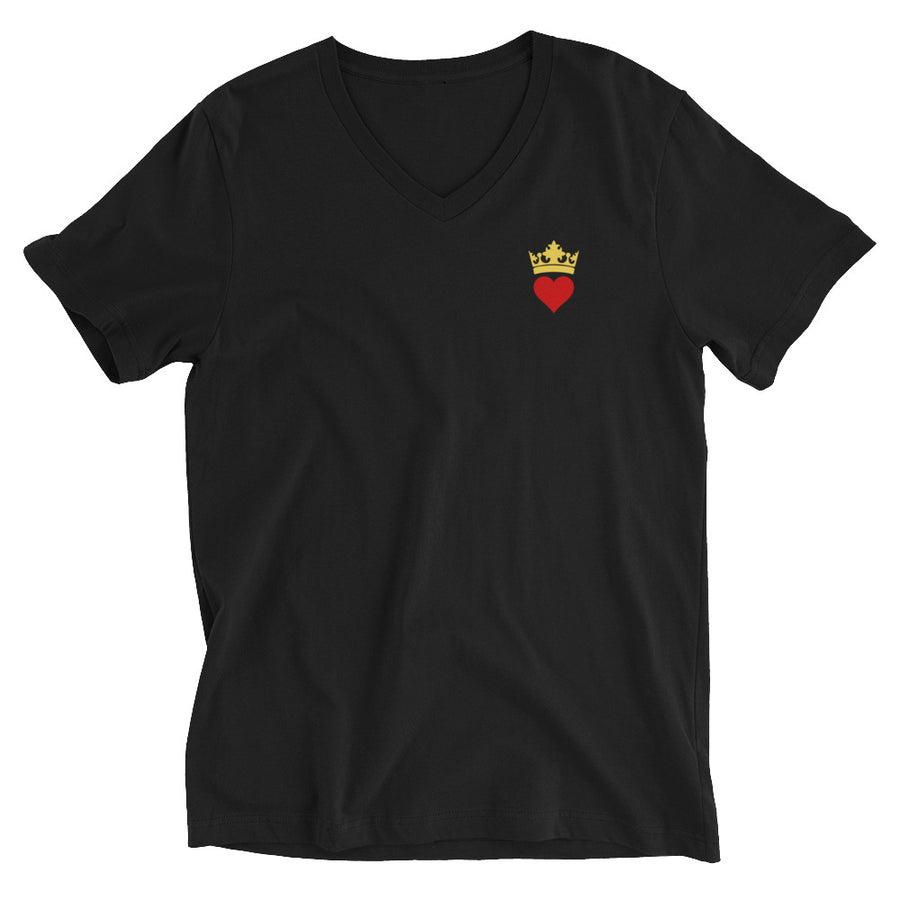 Crown -   V Neck T-Shirt In Black
